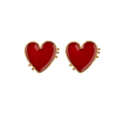 Red Heart Stud Earring