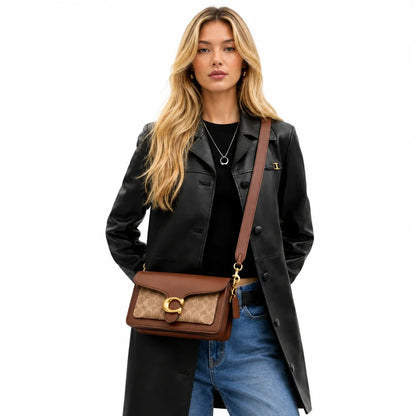 Tabby Shoulder Bag 26 - Brass/Tan Brown