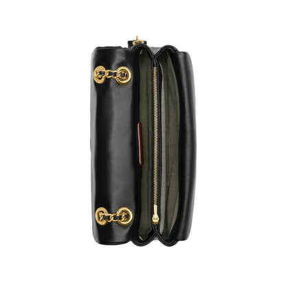 The Tabby Shoulder Bag 26 With Pillow Quilting - Brass/Black