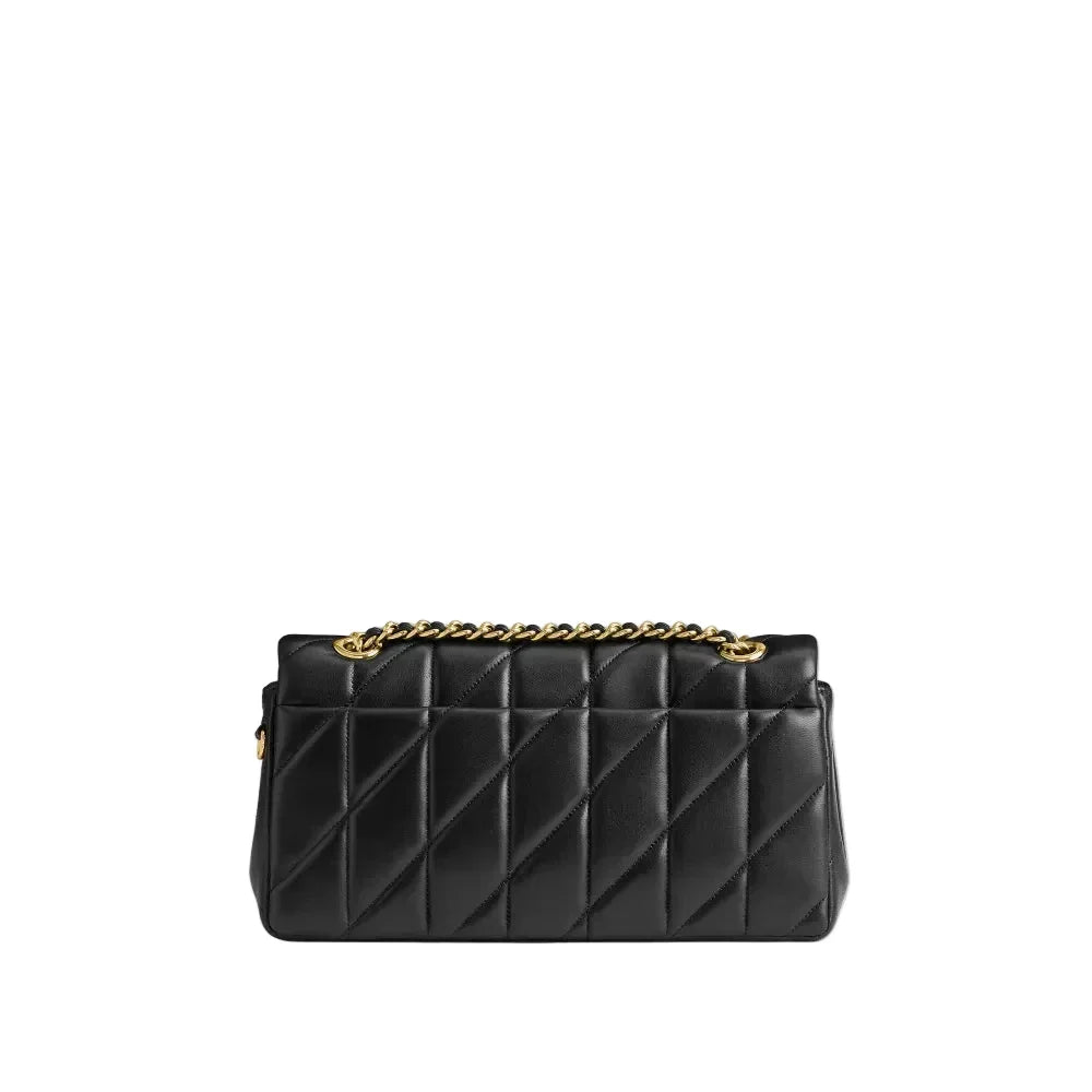 The Tabby Shoulder Bag 26 With Pillow Quilting - Brass/Black