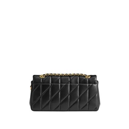 The Tabby Shoulder Bag 26 With Pillow Quilting - Brass/Black